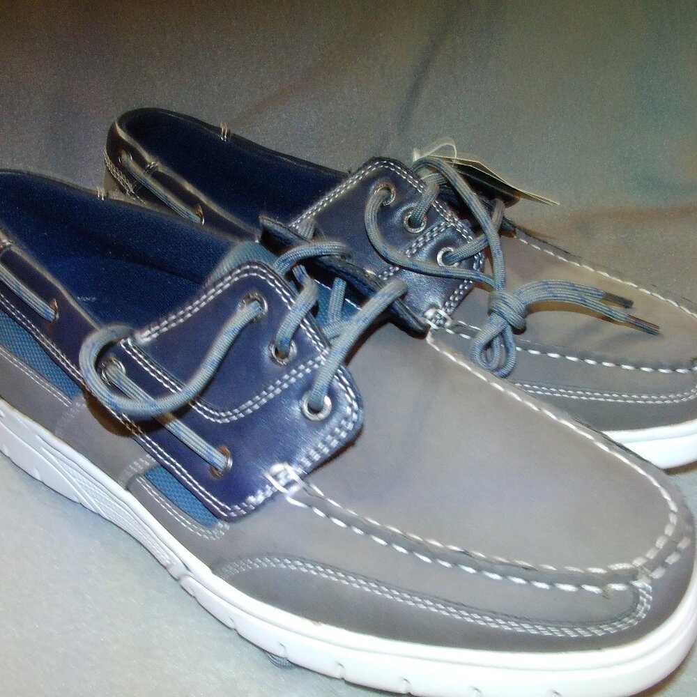 NWT- Men's Grey Klinton Thom McAn Ultraflex deck shoes- size 12